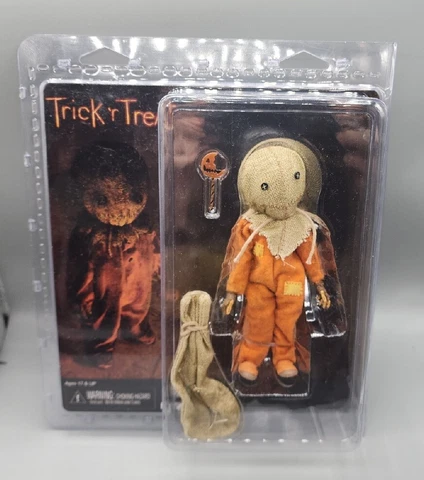 Trick R Treat Clothed Horror Action Figure Sam by NECA - Halloween Pumpkin Face Cover