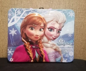 Disney Movie Frozen Metal Tin 3D Lunch Box Purple 2013 Disney Entertainment - Picture 1 of 3