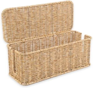 Handmade Cable Management Box, Durable Rattan Cable Organizer, 2 Open Slots C... - Picture 1 of 1