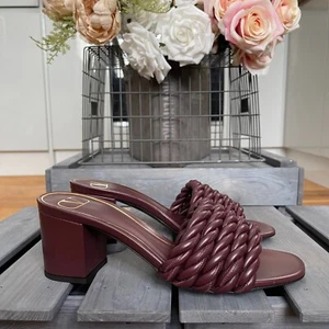 VALENTINO GARAVANI Mules HEELES Brown Cherry Red size UK 5 EU 38 US 7 RARE - Picture 1 of 4