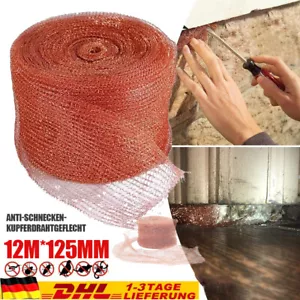 Kupfernetz 12,5 cm*12m Schneckenzaun Reinem Kupferwolle Garten Schneckenabwehr - Bild 1 von 22