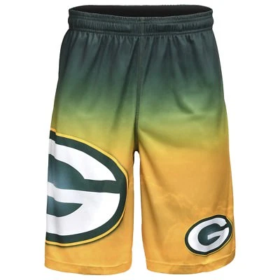 Pantalones Cortos de Entrenamiento Green Bay Packers NFL Gradiente Verde/Amarillo Logo Grande ENVÍO GRATUITO Foto 1 de 2