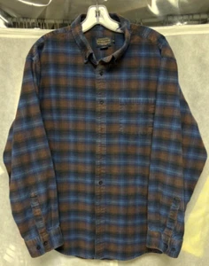 VTG Pendleton Mason Shirt Blue Plaid Flannel Heavyweight Long Sleeve  Men's XL - Picture 1 of 9