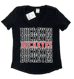 Victoria's Secret PINK NCAA Ohio State University OSU Campus V Neck Tee Shirt - Picture 1 of 1
