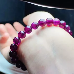 7,8 mm Natürliches Lila Rot Granat Kristall Perlen Armband AAA - Bild 1 von 6