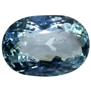 10.00 ct  Oval Cut (17 x 11 mm) Unheated / Untreated Sky Blue Aquamarine - Picture 1 of 2