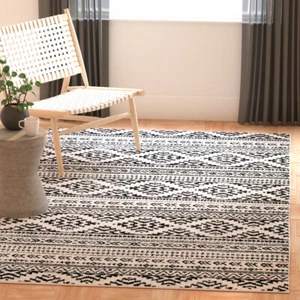 SAFAVIEH Tulum Collection TUL272B Ivory / Black Rug - Picture 1 of 48