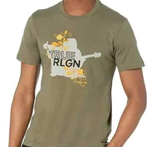 Camisa de manga corta True Religion para hombre con logotipo de Buddha Vine verde talla X-grande - Imagen 1 de 4