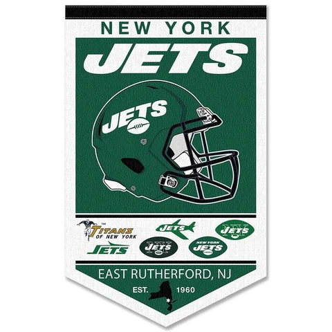 New York Jets History Heritage Logo Banner Flag Cover