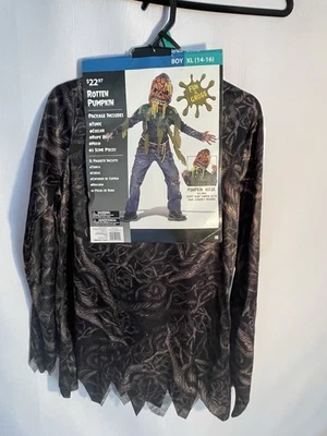 California Costume Rotten Pumpkin CHILD Boy XL 14/16 Halloween Dress Up Gross - Image 1 of 4