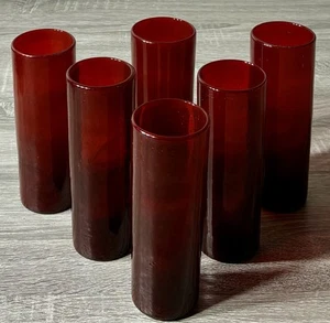 Vintage 60’s Mundgeblasene Ruby Red Bubble Gläser 6,5" Becher Made in New Mexico - Bild 1 von 9