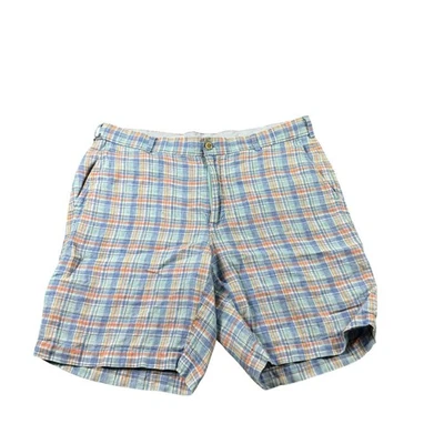 Chino corto Peter Millar azul rojo verde a cuadros lino puro para hombre talla 34 como nuevo  Foto 1 de 4