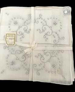 Lot of 4  White Hankies Madeira Embroidery NOS Original Tags & Packaging Unused - Picture 1 of 5