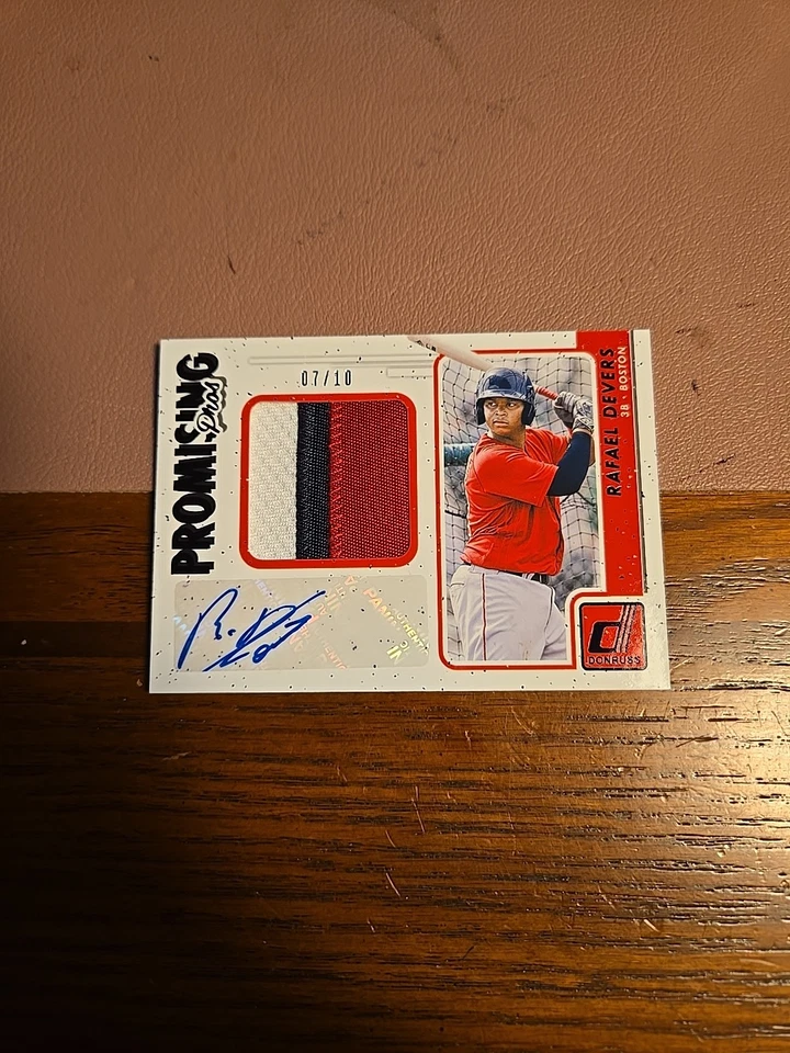 Rafael Devers 2017 Donruss Promising Pros Auto Patch /10 Rookie Red Sox - Image 1 of 4