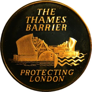 UK The Thames Barrier Protecting London Proof  Medal (05280) - Picture 1 of 2