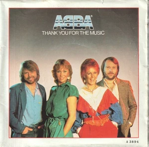 Abba Thank You For the Music 7" vinyl UK Epic 1983 limited edition poster sleeve - Picture 1 of 4