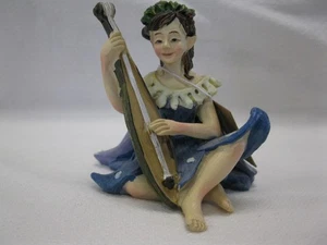 Miniature Garden Glow In The Dark Collar W/Lute  Fairy 3" x  3" - Picture 1 of 6