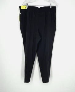 NWT All In Motion Black High Rise Casual Woven Taper Pant Size Large Pull On - Picture 1 of 5