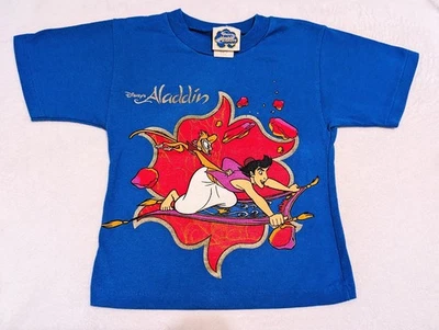Camisa azul vintage años 90 Disney Aladdin niños talla XS (3-4t) Foto 1 de 4