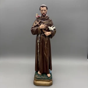 Vintage Heiliger Franz von Assisi 17" Gips Statue C.S.C. Statue Co. Christentum - Bild 1 von 16