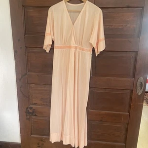 Vintage pfirsichfarbener langer Hausmantel leichter Hausmantel - Bild 1 von 5