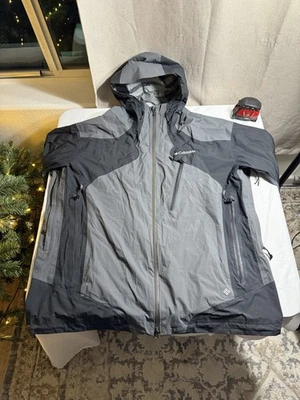 Columbia Titanium Omni-Dry Impermeable Chaqueta con Capucha Gris Negro XXL Pit Cremalleras Foto 1 de 4