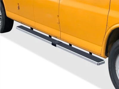 APS Stainless Steel 5-inch Running Boards Fit 03-25 Chevy Express GMC Savana - Image 1 of 4