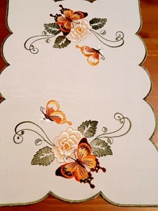 (SET OF 4PCS) 30*45cm Insects Linen/Look "Orange/Butterfly" Placemats - Picture 1 of 2