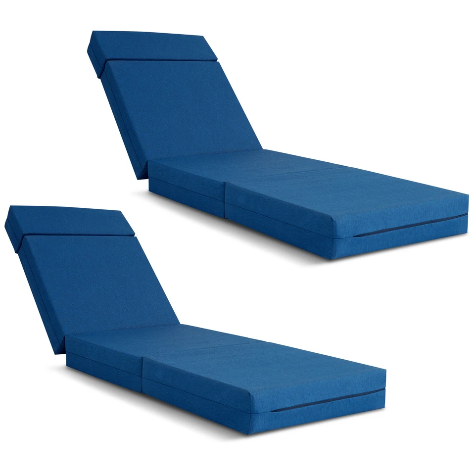 NAIZEA Chaise Lounge Cushions Outdoor Set of 2 Waterproof with Removable Cover - Image 1 of 4