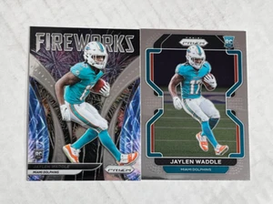 JAYLEN WADDLE LOT OF 2 2021 Panini Prizm RC #338 + Fireworks SP RC INSERT! NICE! - Picture 1 of 3