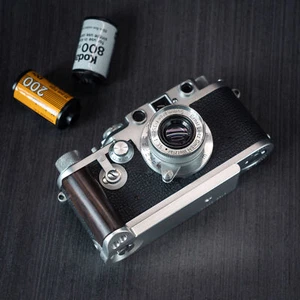 Support poignée bois L pour appareil photo Leica iiif iiig avec plaque de base en alliage d'aluminium - Photo 1 sur 21