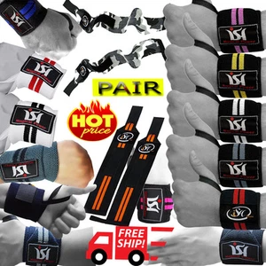 Gym Weight Lifting Wrist Wraps Bandage power Hand Support Straps Training pair - Picture 1 of 16