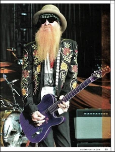 ZZ Top Billy Gibbons Personalizado John Bolin Telecaster Púrpura Guitarra Pin-up Foto - Imagen 1 de 3