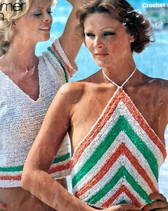 Años 70 cuello halter hebilla para sunampita patrón en V Jaeger 4642 patrón de ganchillo - Imagen 1 de 4