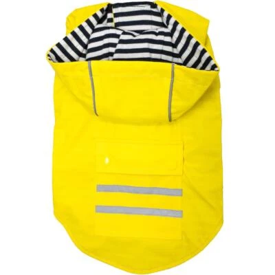 Waterproof Dog Slicker Raincoat Striped Lining - Yellow - Sizes XS-3XL - Image 1 of 3