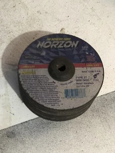6 Norton 4" x 1/4" x 3/8" Norzon Type 27 Depressed Center Wheel - Picture 1 of 5