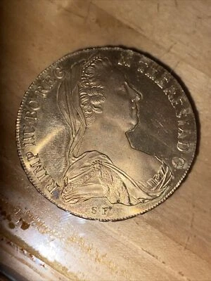 1786 Rare Collectable Gold Gilded Silver Maria Theresa Thaler Coin Austria - Image 1 of 4