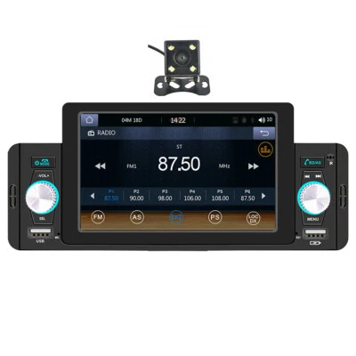1DIN 立体声车载收音机 蓝牙 MP5 播放器 适用于 Apple Carplay 安卓汽车摄像头- - Image 1 of 4