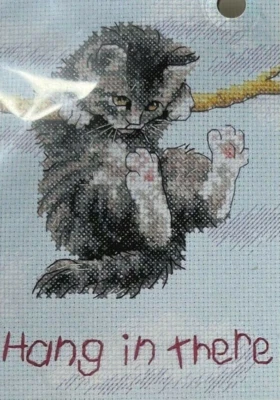 NUEVO 2012 Dimensions Hang On Kitty 16734 Kit Punto de Cruz Contado 5x7 Cat 9355 Foto 1 de 3