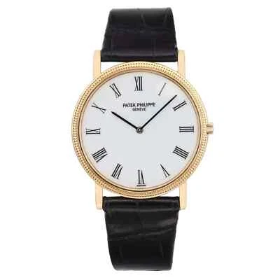Relógio Patek Philippe Calatrava ouro 18K branco porcelana mostrador manual vento 3520D - Imagem 1 de 4