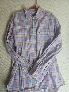 NEU Brooks Brothers Hemd Herren XXL lila kariert rot Fleece RF Logo - Bild 1 von 9