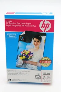 Nowy papier fotograficzny HP Premium Plus wysoki połysk 75 lb 11,5 mil 4 x 6 100 arkuszy Q5431A - Zdjęcie 1 z 2