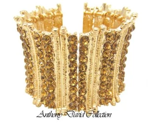 Anthony David Gold & Bronze Österreichische Kristall Armreif Armband - Bild 1 von 4