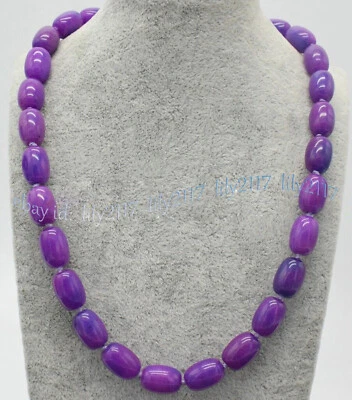 Collar de cuentas de piedras preciosas de barril cilindro de sugilita púrpura natural de 10x14 mm 14-48"" Foto 1 de 4