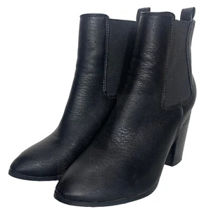 Billini Jaida Ankle Boots Women 6 Black Booties Block Heel Almond Toe VGUC - Picture 1 of 10