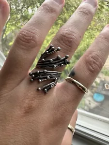 Vintage MCM 925 Sterling Silver BEAU Twig Statement Ring Adjustable - Picture 1 of 1