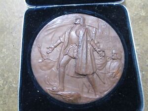 1892 WORLD'S COLUMBIAN 400TH ANIVARSARY BRONZE MEDAL IN ALUMINUM CASE BY BARBER