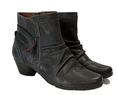 Cobb Hill  Laurel Gray Leather Ankle Boots Booties Zippered Comfort Sole 7 - Image 1 of 4