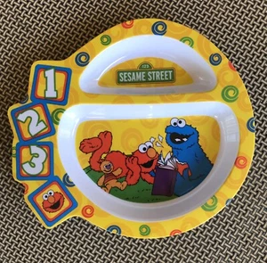 The First Years Sesame Street Divided Plate 2005 123 Plate Elmo Cookie Monster - Imagen 1 de 1