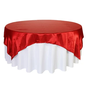 YCC Linens - Square Satin Table Overlays for Weddings and Home Use, Seamless - Picture 1 of 27